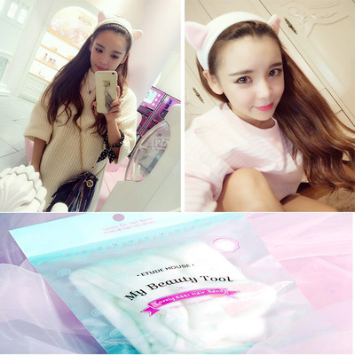 厂家批发韩版猫耳朵发带爱丽小屋化妆洗脸束发带跑男同款促销赠品|ms