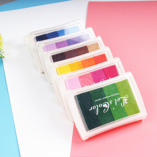 Cute colorful finger stamp pad, seal, partner, children's graffiti painting, wedding sign, concave waist stamp pad, gradient color