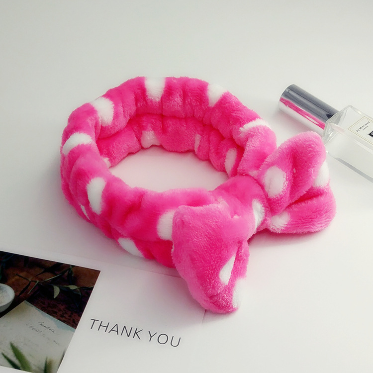 Coral Velvet Butterfly End Hair Band Makeup Washing Hair Band