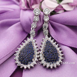 Viennois 韩版精致花朵水滴耳坠耳环豪华新娘耳饰 饰品 T800092E