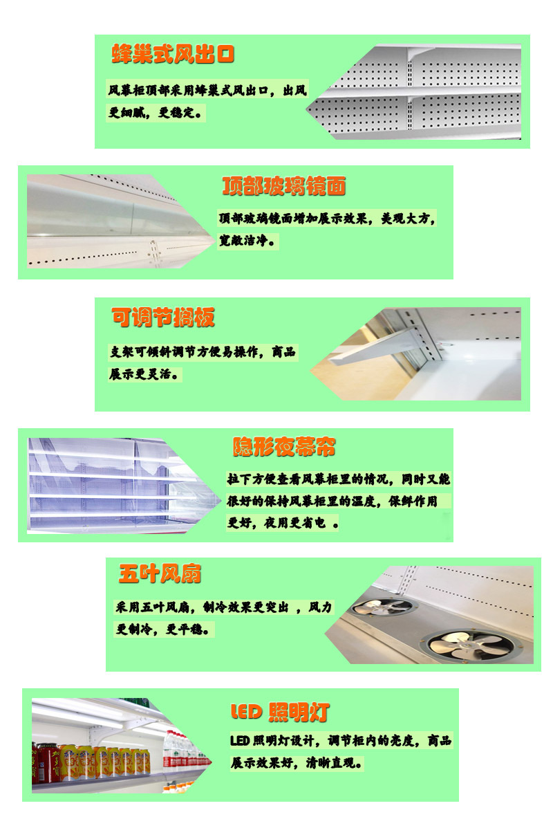 SCLF5-A分体风幕柜超市风幕柜保鲜柜冷藏水果柜果蔬柜2.5米