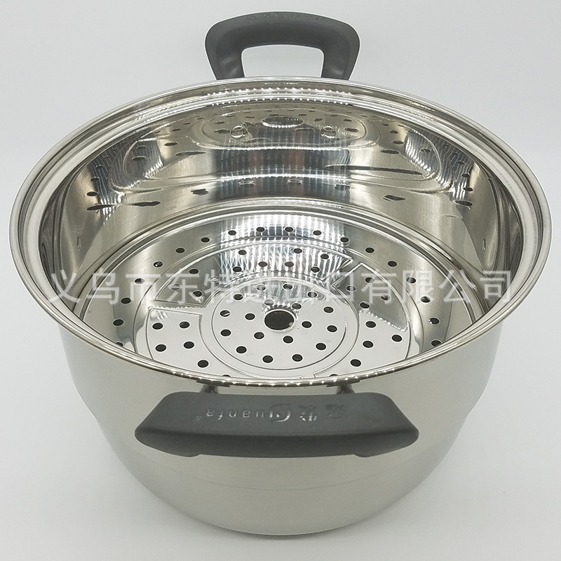 Factory direct sales of stainless steel double-grate steamer, elegant combination lid double-bottom steamer, multi-purpose steamer, high-end gift pot detail image 8