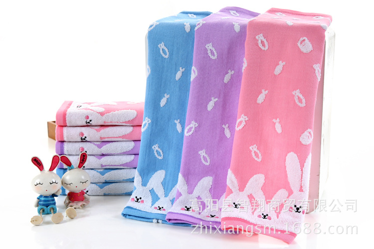 pure cotton Jacquard weave Child towel Radish rabbit Embroidery Untwisted Gauze children towel Kindergarten Purchase Priced at wholesale