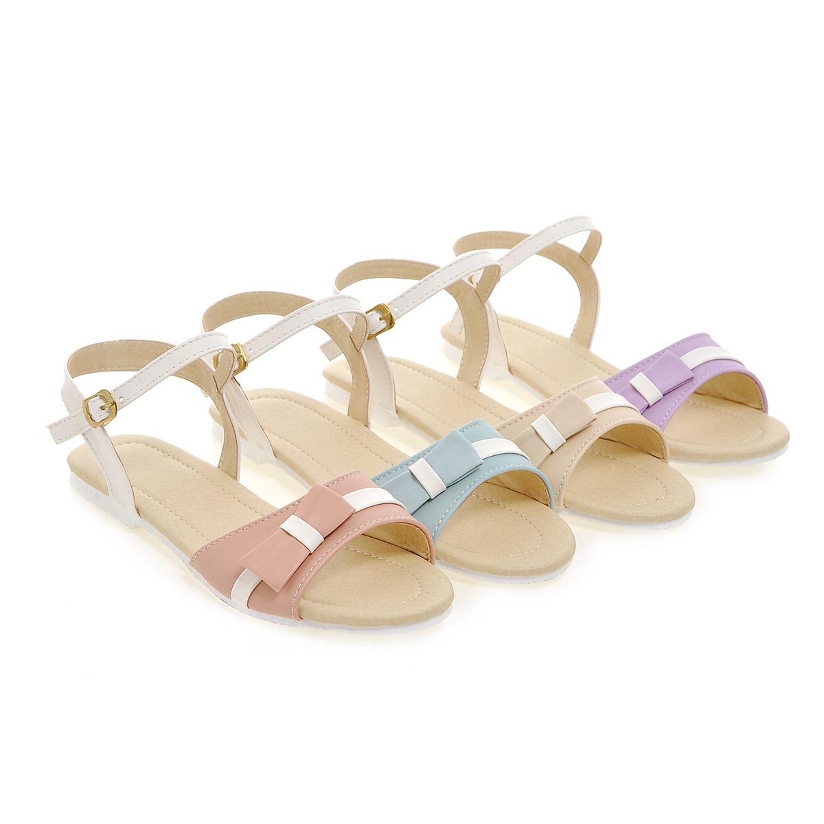 2017夏季蝴蝶结pu凉鞋小码28-39码女鞋JGB2017N003437