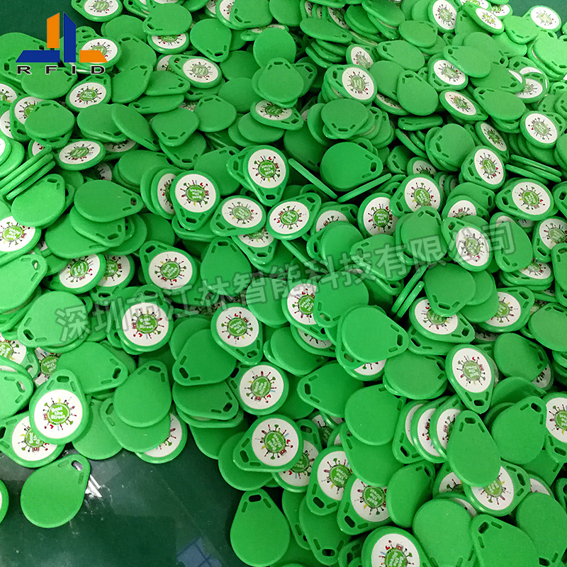 批发 胶印滴胶钥匙扣卡 rfid门禁考勤芯片智能ic卡 高频复旦ICF08