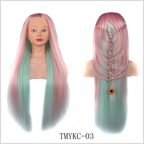 Colored wig head mold Highlight dyeing tutorial head Wig head mold Braided hair model head Rainbow head mold