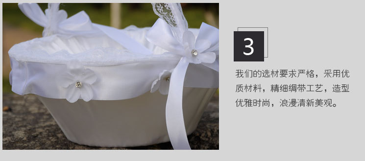 Wedding products, wedding products, wedding products, wedding products, Ruitiya Western-style wedding flower baskets, wedding flower baskets, pure white flowers, flower boys scattering flower baskets, wholesale wedding supplies detail image 5