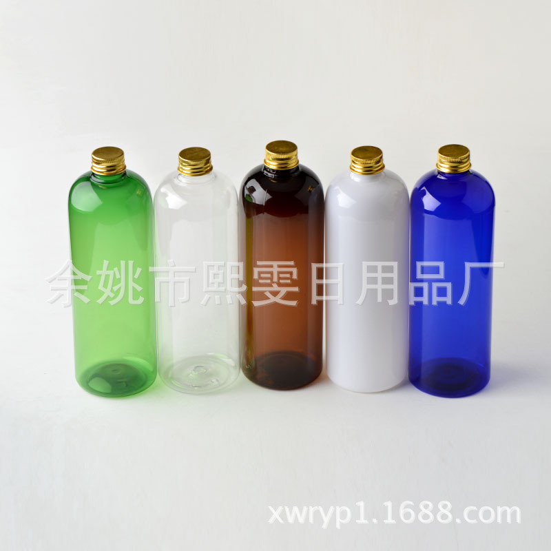 500ml圆肩瓶沐浴液瓶铝盖瓶 纯露瓶 消毒液瓶 爽肤水瓶