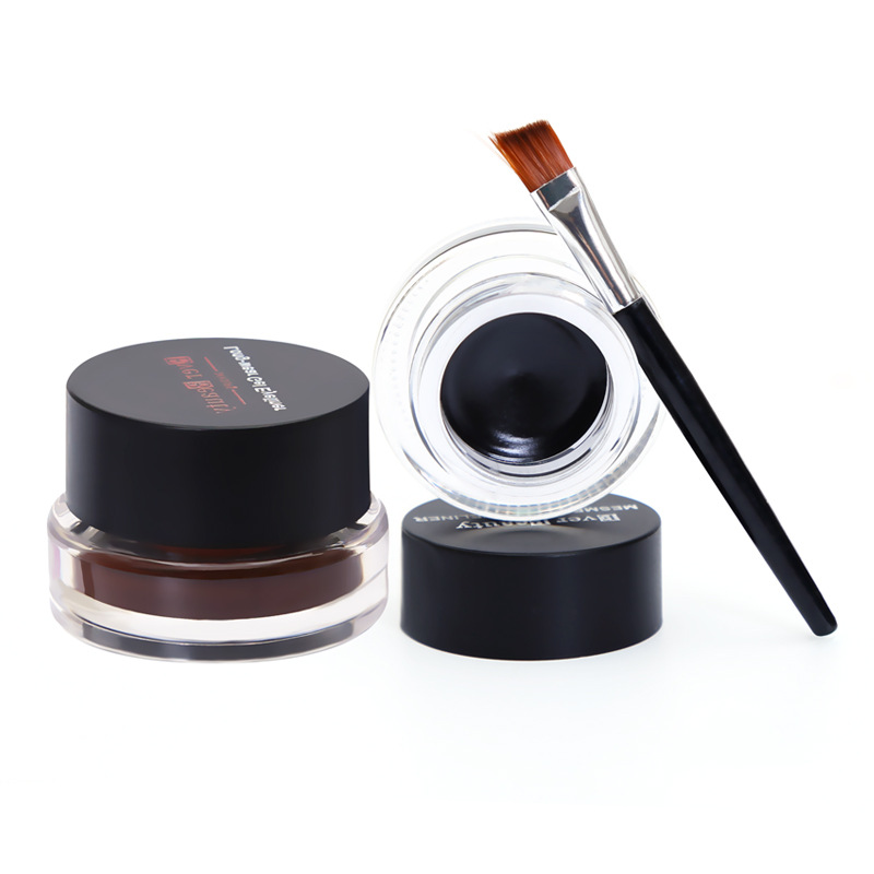 外貿新款雙色眼線膏防水不暈染持久不脫妝雙色眼線膏（2支裝)批發