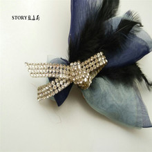 F؛lSFeather hair clip broochᘃþWˮëlA