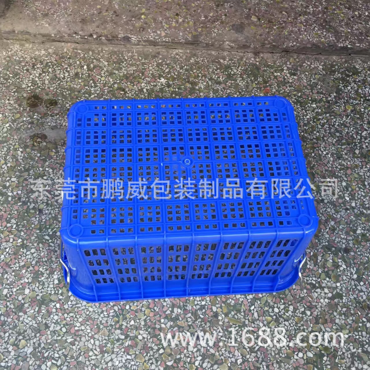 东莞26号塑料箩 珠海 深圳蓝色塑胶铁耳箩820*580*410MM 现货供选