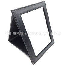 韩国PU化妆镜 随身折叠梳妆镜 台式皮革镜PU皮革台镜化妆镜