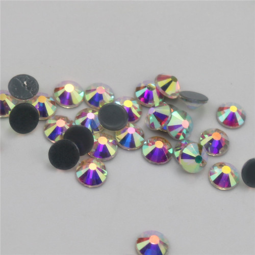 Rhinestones Crystal glass diamond Flat bottom with glue hot fix rhinestones for evening dress dance clothing white AB beauty nail beauty diamond accessories 