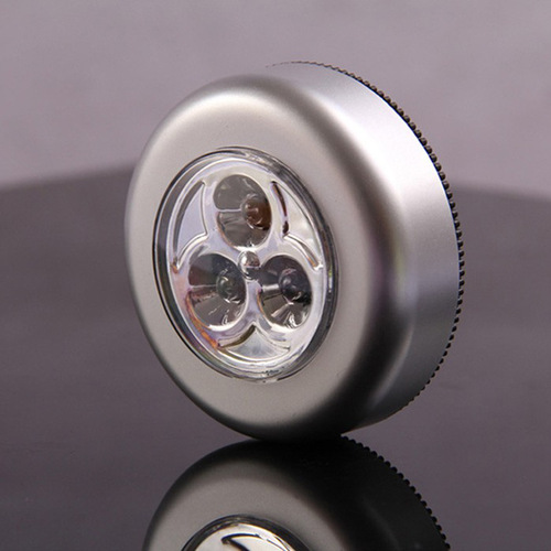 Creative Round Touch Light 3LED As Light Car Use Knock Light Car Loading Small Night Light Sticker Car Interior Atmosphere Light