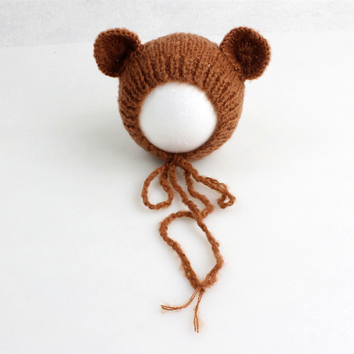 Spring New Children's Photography Mohair Hat, Studio Baby Photos Knitted Bear Hat 306