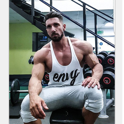 2018新款肌肉兄弟健身運動背心 彈力透氣背心 純棉吸汗背心批發