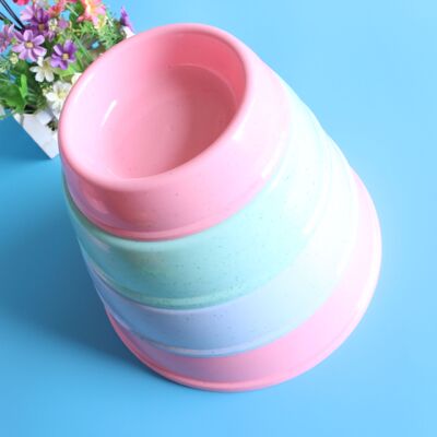 厂家直销糖果色狗碗树脂单碗狗盆宠物用品 圆形宠物碗食盆防侧翻|ru