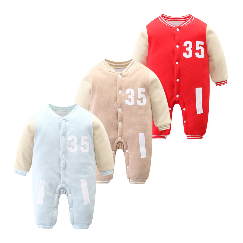 婴儿连体衣秋季长袖纯棉哈衣爬服男女宝宝百天外出春秋新生儿衣服|ms