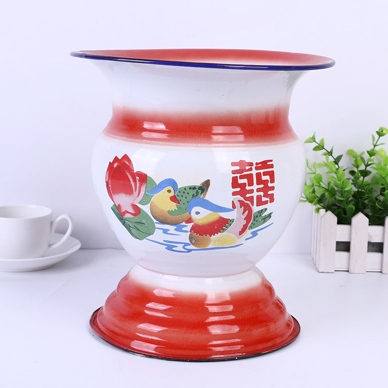 direct deal Tall old-fashioned tradition Enamel Spittoon classic Retro household marry Enamel Spittoon