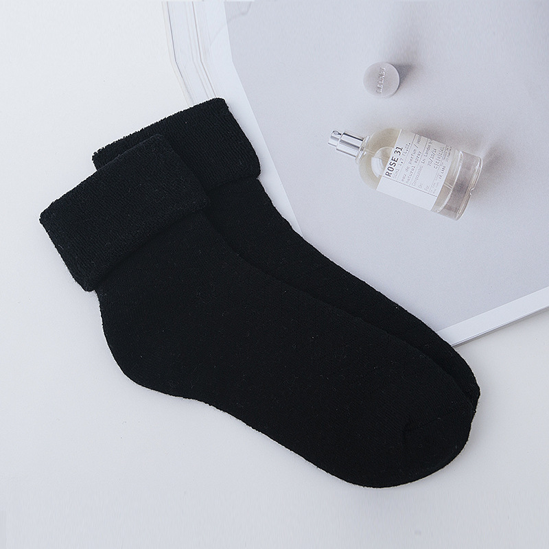 Calcetines de mujer engrosados con forro polar de Terry Calcetines sueltos de algodón peinado de invierno suave y agradable para la piel engrosados cálidos calcetines sueltos de mujeres embarazadas