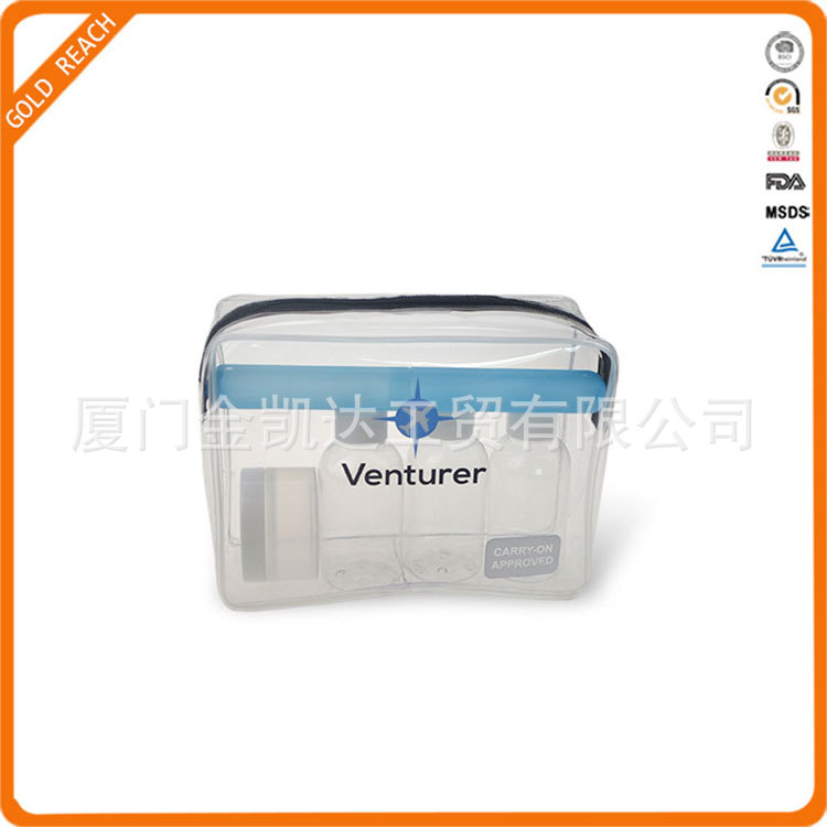 热压PVC透明化妆品拉链胶骨袋促销款多功能PVC袋防水PVC化妆包