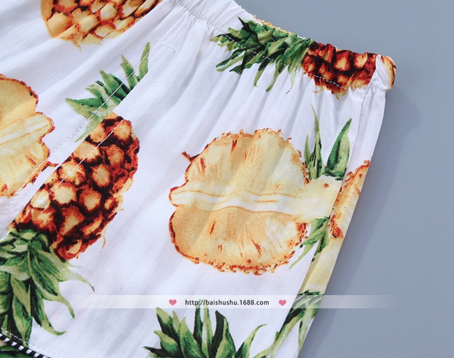 童套装-女童装2017夏季新款 女宝宝水果印花套