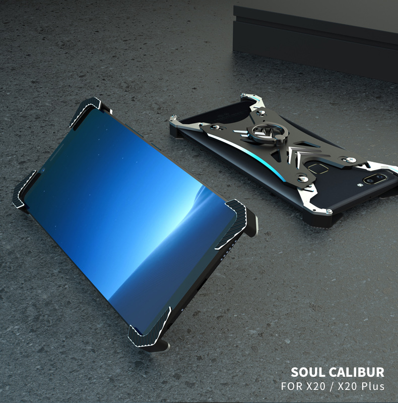 R-Just Soul Calibur Blade Master Ring Holder Shockproof Aerospace Aluminum Metal Shell Case Cover for vivo X20 & vivo X20 Plus