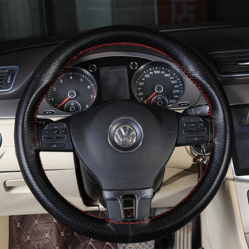 Hand-stitched leather steering wheel cover Four Seasons General Fox Hideo public Lavida Flying degree Haff h6 The car cover