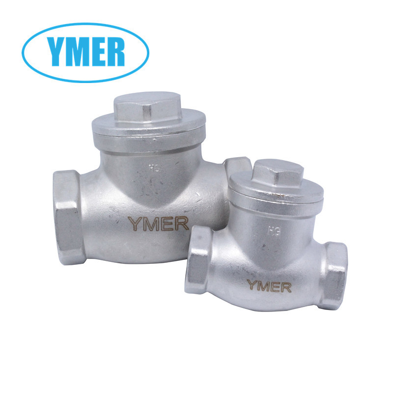 YMER 4分不锈钢旋启式止回阀 卧式止回阀 H14W-16P 逆止阀单向阀