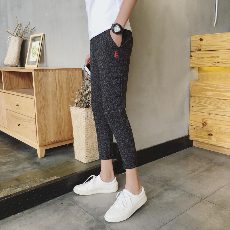 夏季男装小脚休闲裤 潮流男士韩版修身九分裤