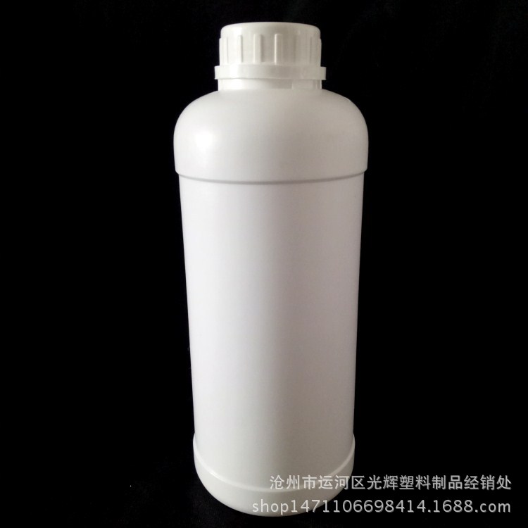 厂家现货供应1000mL防盗盖白色直身PE塑l料瓶   化工药品分装瓶