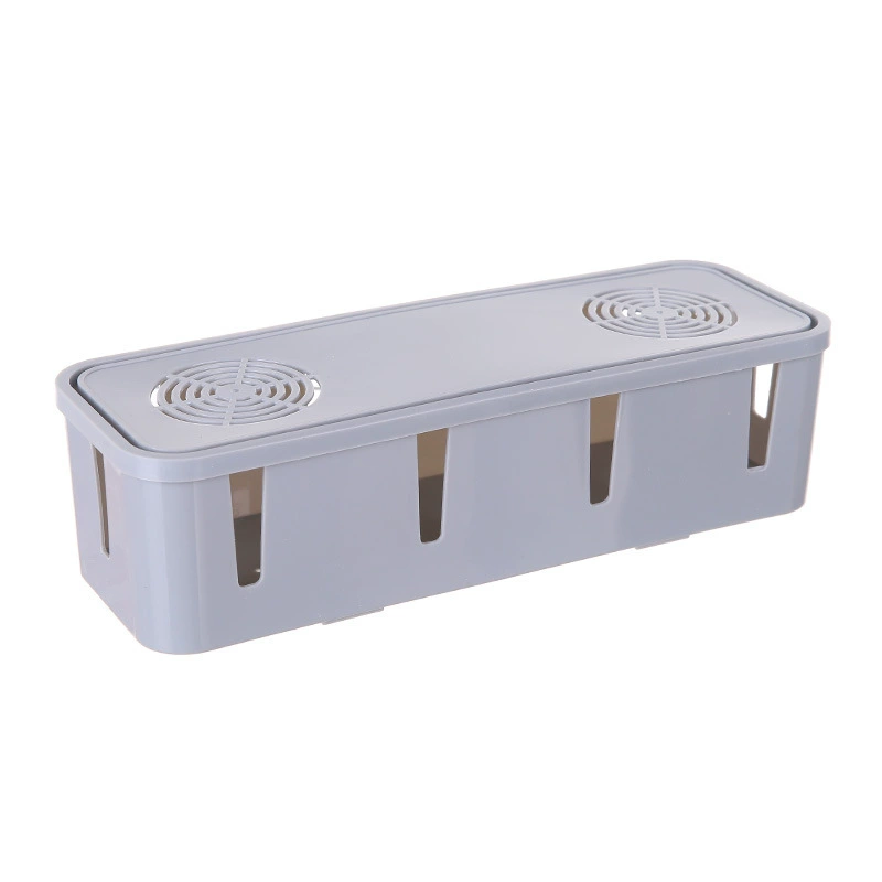 Table storage box, PP cable organizer 26.5×9.5×7 cm, clips included