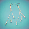 Earrings, long starry sky with tassels, European style