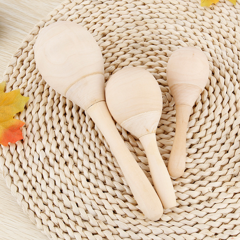 Source Manufacturer Wooden Log Small Sand Hammer Sand Ball Cartoon Sand Hammer Kidsren's Toys Educational Toys Wholesale