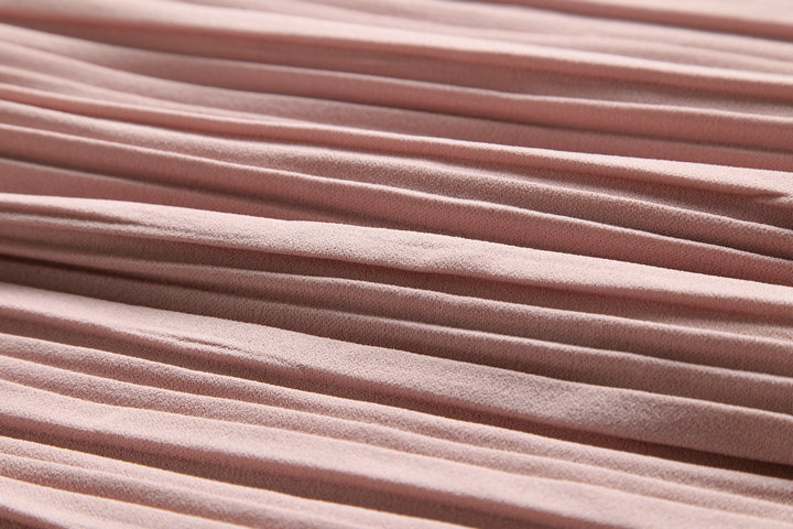 小百褶捻丝麻半身裙