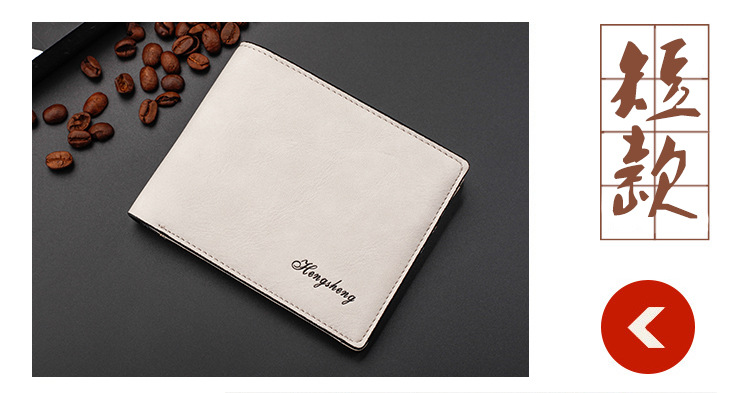 Men's Long Wallet Frosted Retro Wallet Thin Business Button Wallet Card Bag Zipper Buckle display picture 13