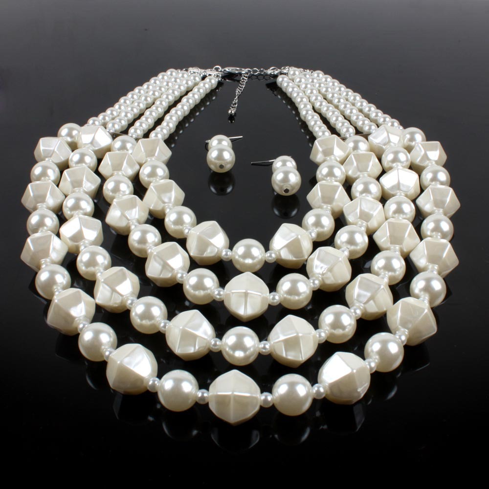 Occident and the United States pearlnecklace (creamy-white)NHCT0074-creamy-white