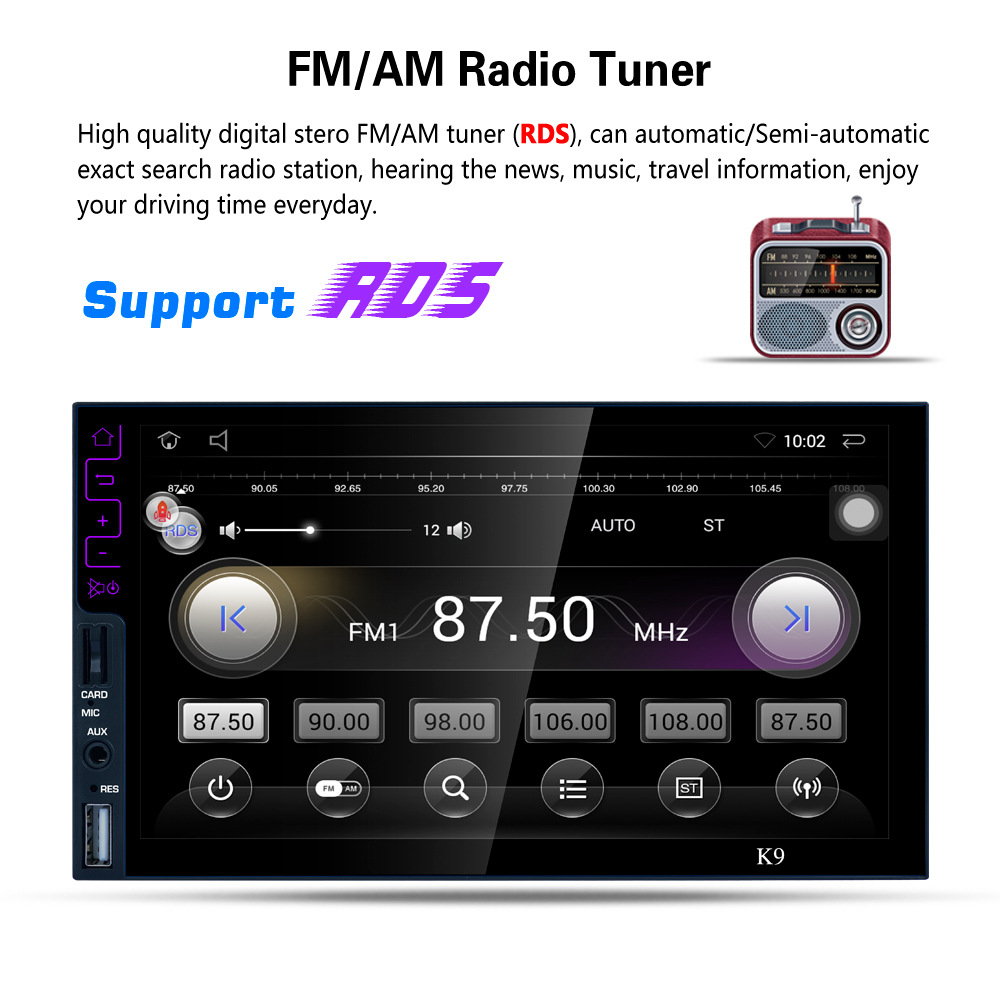 Discount 7" Capacitive Touch Screen Android 6.0 Car Multimedia Player Bluetooth Car DVD Player Wifi GPS Navigation with AM/FM Radio Tuner 1