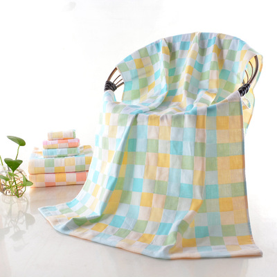 两层纱布棉浴巾 婴幼儿童洗澡巾儿童薄款纱布被孕婴店纱布巾