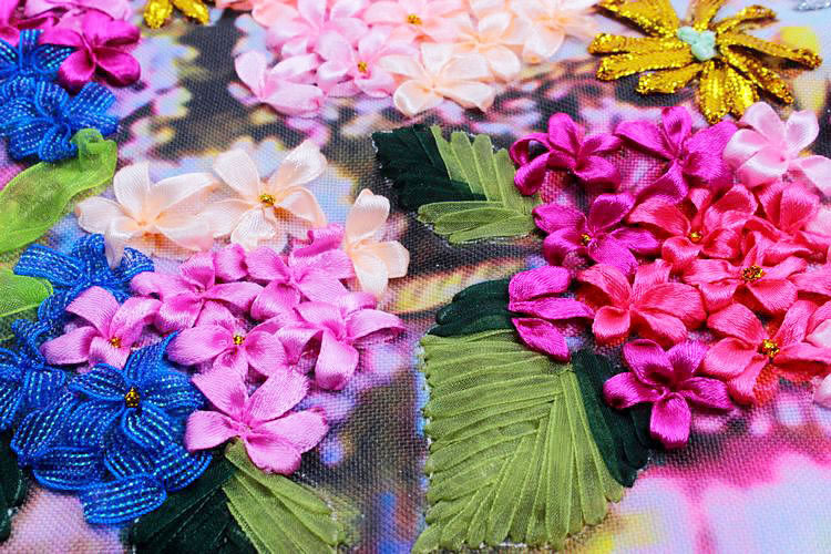 Oujin nianhua cinta bordado fábrica impresión en color directo colgando pintura flor lenguaje fragancia 1 sala entrada pintura decorativa