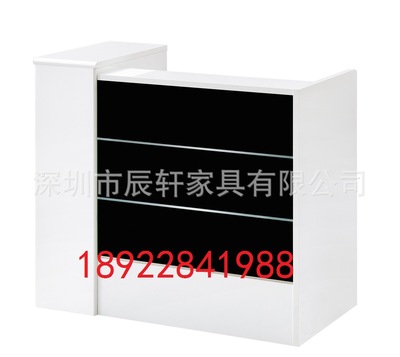 广东厂家直销 白色烤漆公司办公前台桌 服务台咨询台|ru