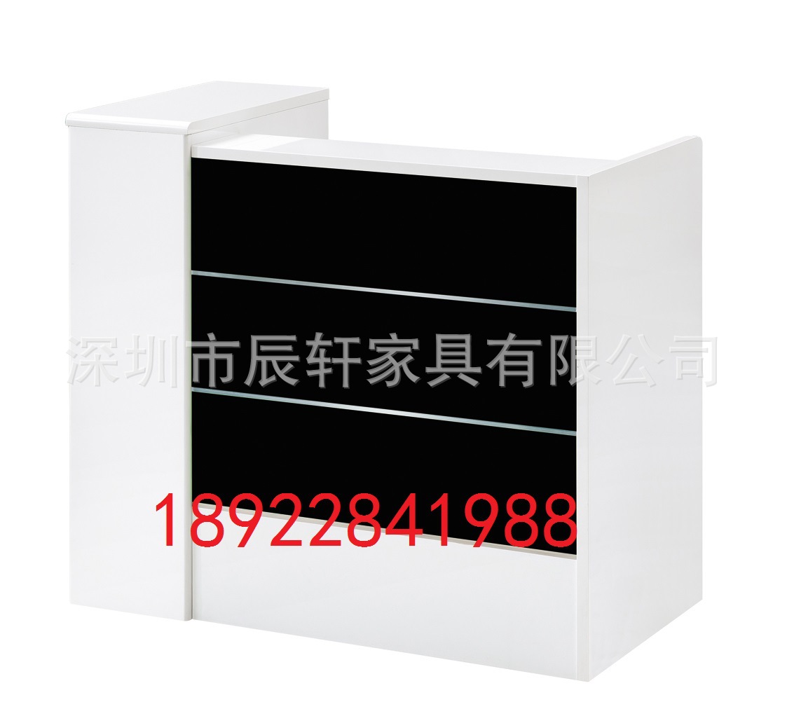 广东厂家直销 白色烤漆公司办公前台桌 服务台咨询台|ru