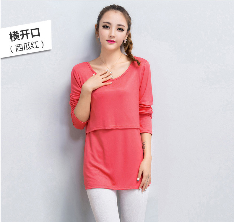 純棉2020韓版孕婦T恤 哺乳衣秋冬打底 孕婦裝上衣 長袖月子服外出