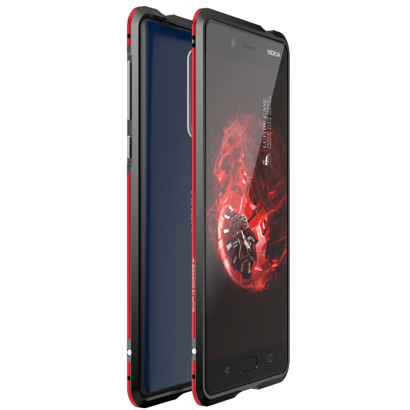 Luphie Bicolor Blade Sword Slim Light Aluminum Bumper Metal Shell Case for Nokia 8