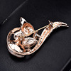 Cute high-end brooch, crystal lapel pin, pin, jacket, accessory, Japanese and Korean, cat's eye