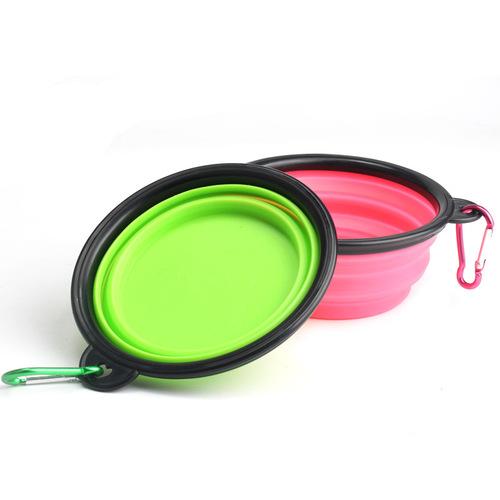 Foldable silicone pet bowl folding dog bowl water bowl silicone material new material pet dog folding bowl