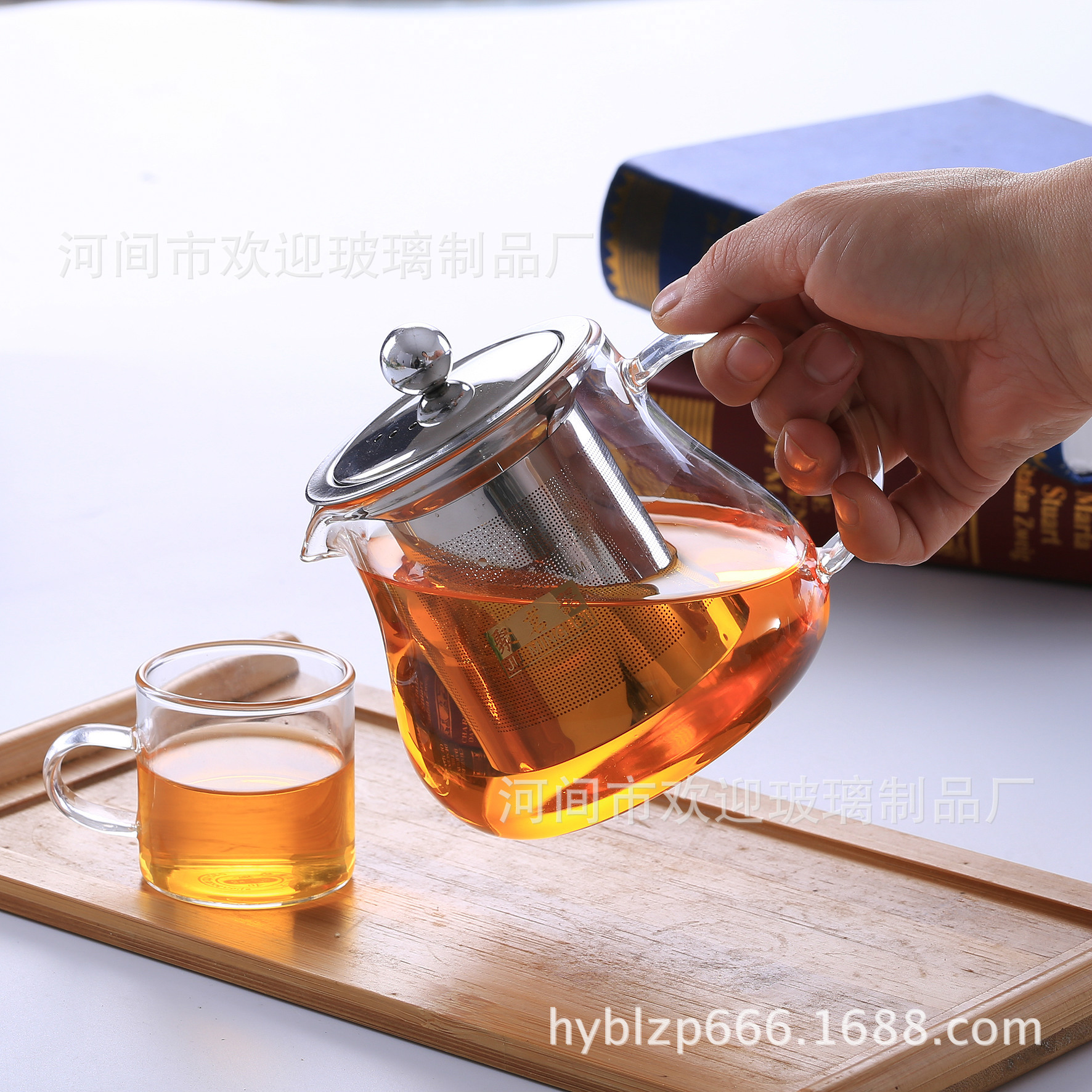 梨形玻璃茶壶  钢胆壶  304不锈钢内胆过滤  加厚款泡茶壶