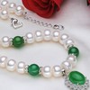 Organic white necklace from pearl, wholesale, 9-10mm, custom made