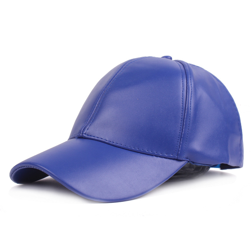 Leder Duckbill Cap Light Board Baseball Cap Herren und Damen Leder Cap Herbst PU Cap Monochrom Damen Modische und vielseitige Reise Cap_voghion.com