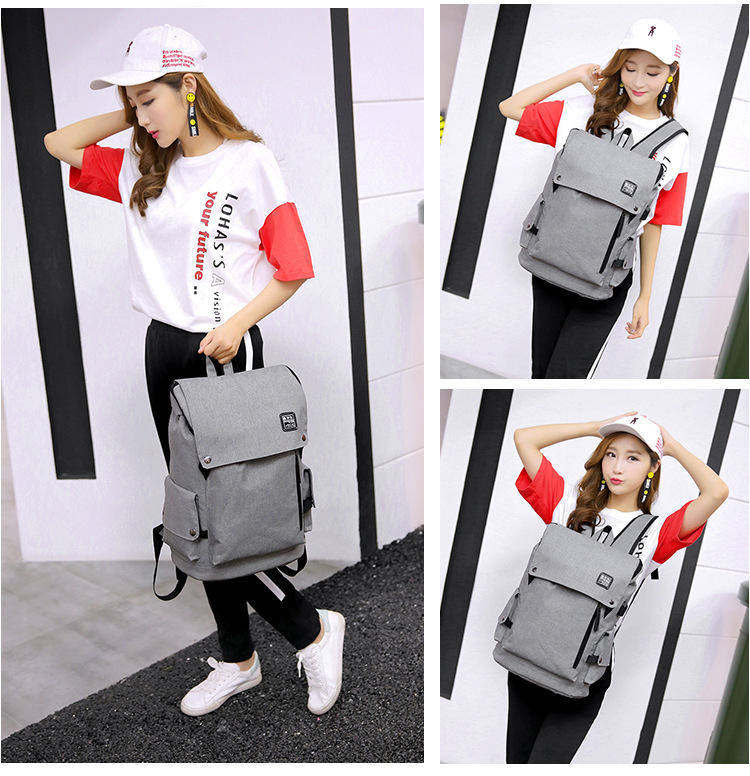 Travel backpacks, color-blocked men's backpacks, casual Korean-style college student schoolbags, usb charging computer bags in stock for wholesale undefined